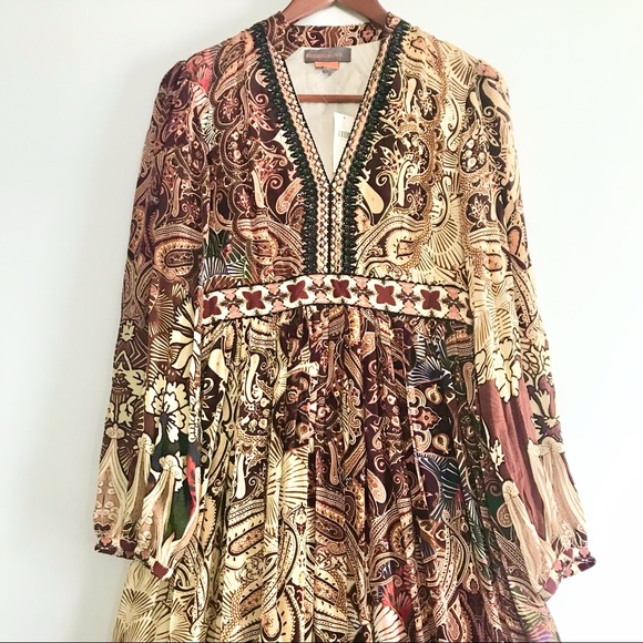 Anthropologie Bhanuni by Jyoti Embroidered Beaded Long Sleeve Maxi Dress NWT 2 - Picture 7 of 16
